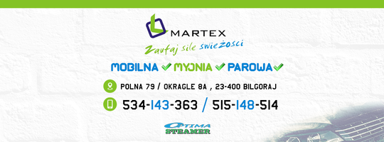 Logo MARTEX Mobilna Myjnia Parowa