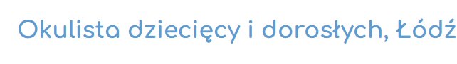 Logo Okulista dziecięcy i dorosłych, Łódź, lek Wodowski Roman